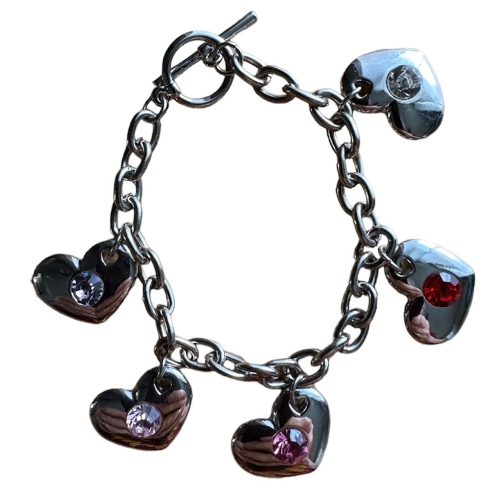 Puffy Heart Love Amore Charm Bracelet